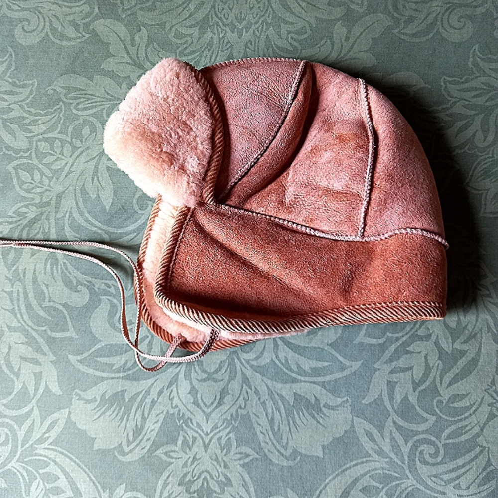 Beige Suede Aviator Trapper Hat